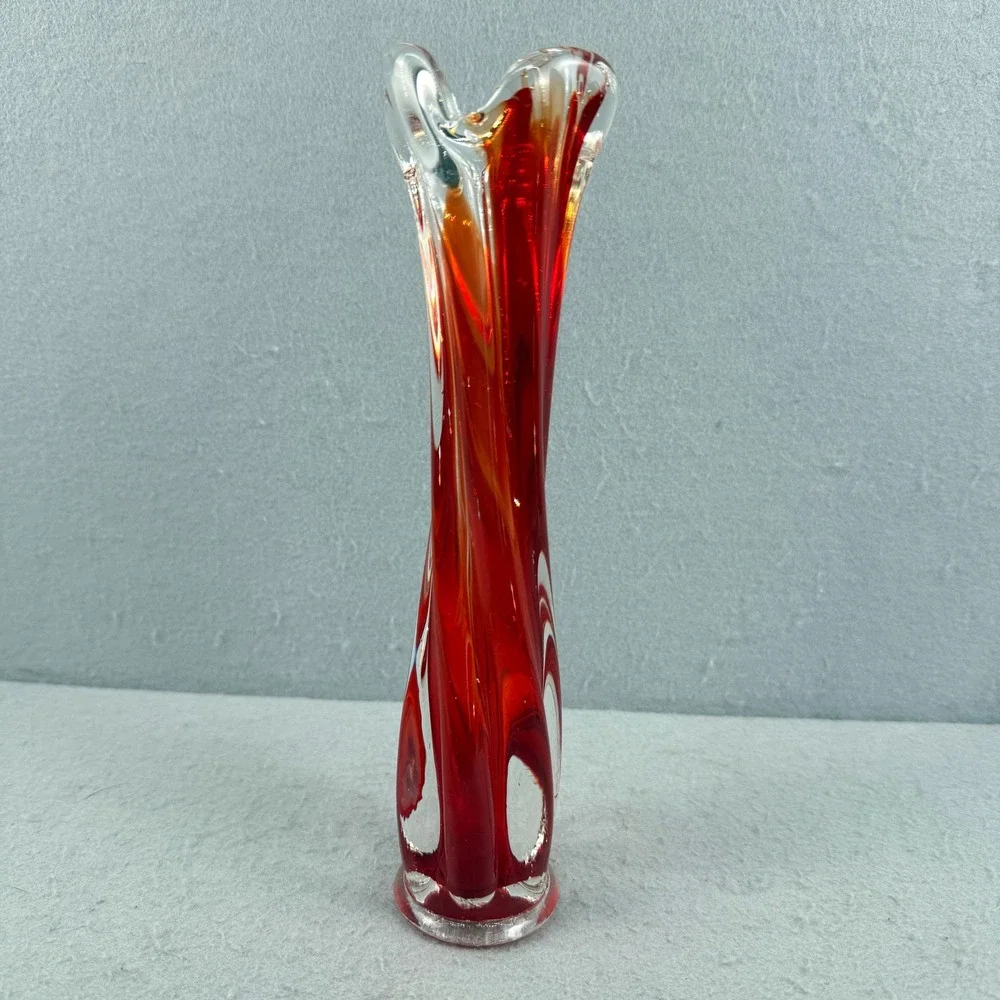 Murano‎ Amberina Swung Vase 9